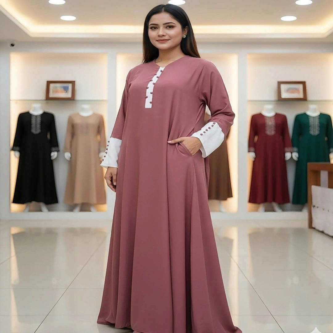 Stylish Borka with Matching Hijab – Comfort & Elegance for Daily Wear!